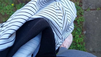 In A Public Park Your Stepsister Can_t Hold Back And Pisses Herself Completely, Wetting Her Leggings