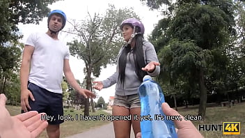 Hunt4k. Hunter Hooks Up With Dominant Girl And Fucks Belle Near Her Man