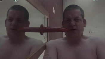 Mark Wright Loves Cock More Than You Know As He Rides This Red Dildo But Wishing It Was A Real Cock