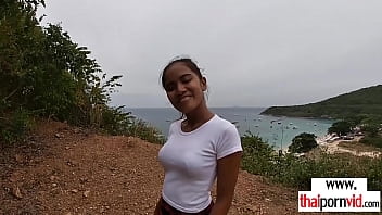 Amateur Thai Teen Cherry Fucked By A Big White Cock From Behind Outdoor