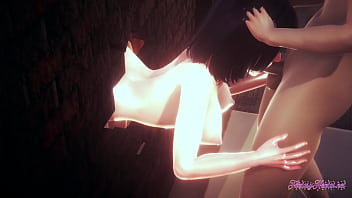 Naruto Hentai 3d - Threesome Hinata Blowjoib And Gets Fucked Through A Wall - Anime Manga Japanese Porn