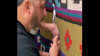 Cable Tech In Town Doing A Service, So I Service Him At My Gloryhole.