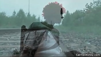 Kinky Brunette Hoe With Big Juggs Tied