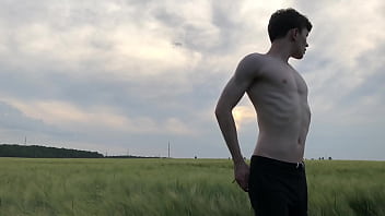 Step Son Ran Away From Home _ Cute Boy Jerking Off Outdoor In Field / Monster Cock / Teen Boy /uncut