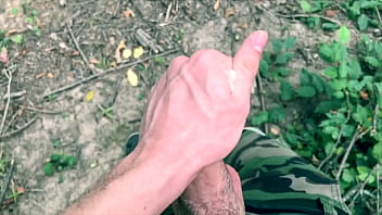 Young Cute Boy Stroking His Perfect Dick Outdoor / Big Dick