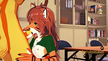 Furry Futanari Hentai 3d - Dog Futanari And Tiger Girl Blowjob And Fucked With Creampie - Anime Manga Japanese Yiff Cartoon Porn