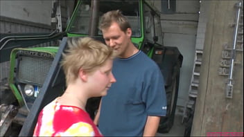 Ugly Chubby Blonde Garage Boss Fuck Her Employee, Eating His Cum