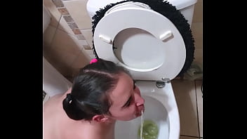 Pigtailed Teen Sucks Dick After Being Pissed On And Licking The Toilet Clean | Face Spitting And Slapping