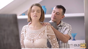 Old4k. Gal With Natural Breasts Moans With Pleasure During Sex With Old Bf