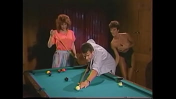 Nasty Brunette Sharon Mitchell And Playful Redhaired Floozie Viper Became Worn Out Muscular Dude To The Billiard Saloon And Made Him Fuck Both Of Them Right On The Pool Table