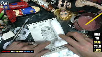 Dildo Art Business - It' Time To Tracing Sketch Of The Alien Grey