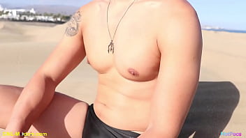Hot Asian Guy Getting Nipple Played In The Dunes!