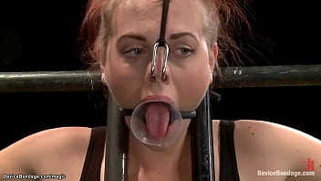 Ginger Dyke Spanked On Device Bondage