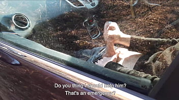 Youtube Blogger Caught A Guy Jerking Off In A Car In A Public Park And Helped Him Cum By Hanjob