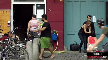 Busty German Publicly Humiliated Outside Before Cock Riding