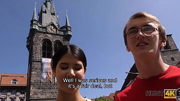 Hunt4k. Svelte Brunette Cheats On Nerdy Bf To Earn Cash For Vacation
