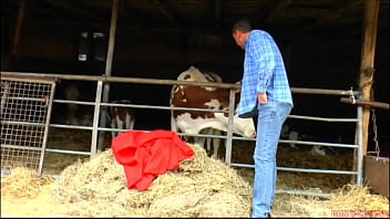 Dirty Chubby Milf Get Hard Dick And Cum On The Hay