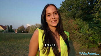 Public Agent Hot Brunette Criminal Is Taken Into The Woods For An Outdoors Fucking