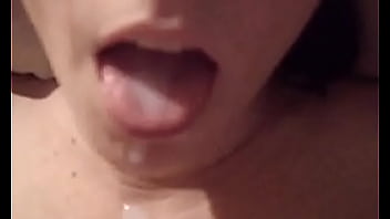 Cum On Her Tongue! - cumshot, cum, facial, tits, milf, blowjob, mouth, mom - Video 2098287
