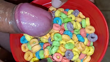 Needed Some Delicious Cum Milk For My Late Night Fruit Loops.