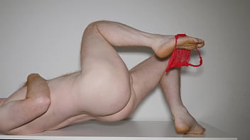 Red Panties Strip - Ass-panties-naked-legs-gay-underwear-feet