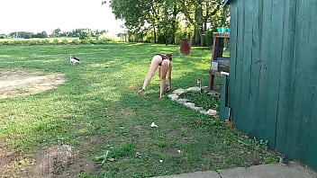 Country Girl Plays Topless Basketball