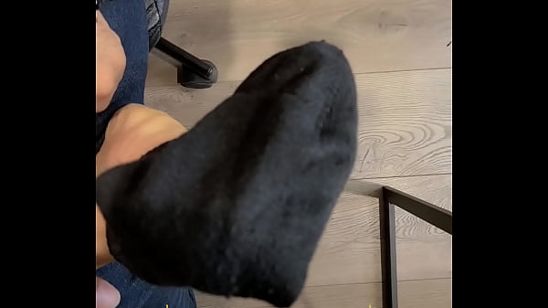 Foot Fetish Sock And Feet Play Under My Desk