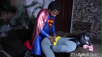 Hung Black Superman Barebacking Batman After Getting Blown