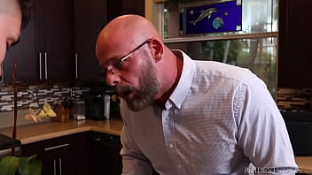 Gay Stepson Found Out Stepdad' Secret And Got By On The Kitchen