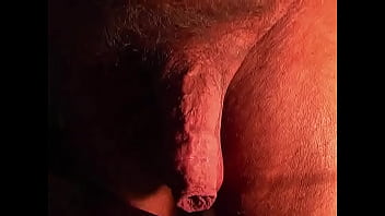 Mature Guy With A Long Foreskin _ Low Hangers Massages His Cock.