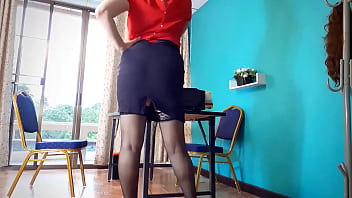 Sexretary Secretary Shows Pussy Security Camera Under Office Desk - milf, masturbation, office, secretary, horny, classic, retro, stripper, striptease, vintage, pin-up, - Video 2047342