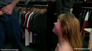 Blindfolded Slut Gets Facial In Public