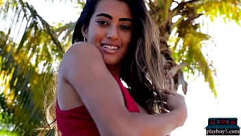 Petite Latina Teen Katherinne Sofia Solo Striptease For Playboy Outdoor