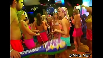 Wild And Raucous Pole Party - lesbian, hardcore, blowjob, party, orgy, group-sex - Video 2065165