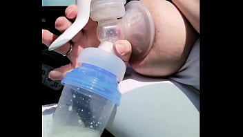 Pumping My Milk Tits Empty In The Car