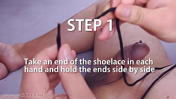 Cock And Ball Bondage Tutorial - Easy Guide How To Tie Cock _ Balls With Shoelace _ Masturbation With Satisfyer Men And Intense Orgasm