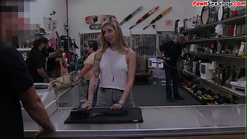 Pawnshop Visitor Buffing Owners Knob And Plays With Cum