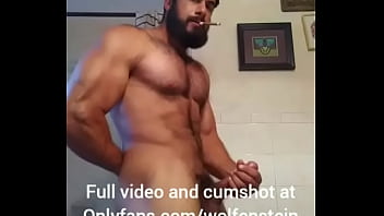 Hot Ripped Bodybuilder Smoking And Jerking Off