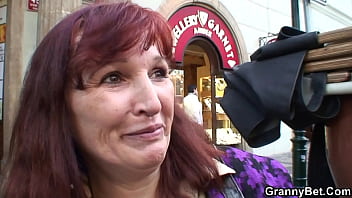 Picked Up Hairy-pussy Granny Rides His Big Dick