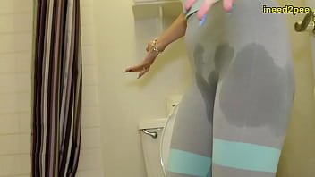 Desperate To Pee Girls Wetting Their Skintight Jeans Pissing