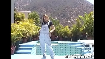 Appetizing Teen Beauty Camille Rides Stick Well