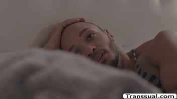 Scared Shemale Analed By Her Black Stepbro