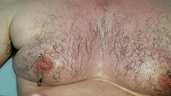 Male Nipples Playpiercing With Safety Pins And Foley Catheter Play