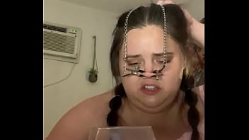 Fat Belly Bbw Pees In Glass