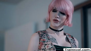 Pink Haired Ts Lets Stepbro Fuck Her Ass