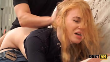 Debt4k. Girl Has No Money To Pay A Debt And The Collector Fucks Her