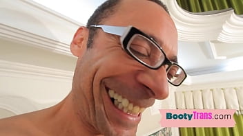 Bootylicious Trans Babe Booty Fucked In Leather Boots