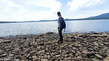 Girl Masturbte Pussy While Walking In Nature