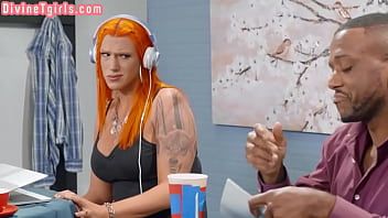 Thick Redhead Tgirl Pounding Bf And Dyke In Kinky Threesome