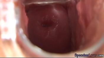 Speculum Beauty Dildo Fucking Pussy Before Spreading Cunt